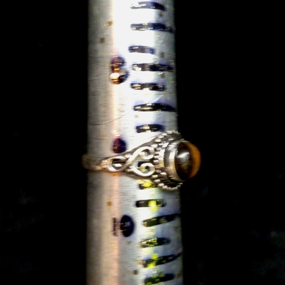 129 Tiger Eye Silver Gemstone Ring size 9 stamped 925 shipping sale - Picture 8 of 9